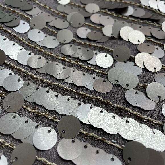 BCBG Gold Sequin Embellished Brown Mini Skirt - Picture 6 of 8